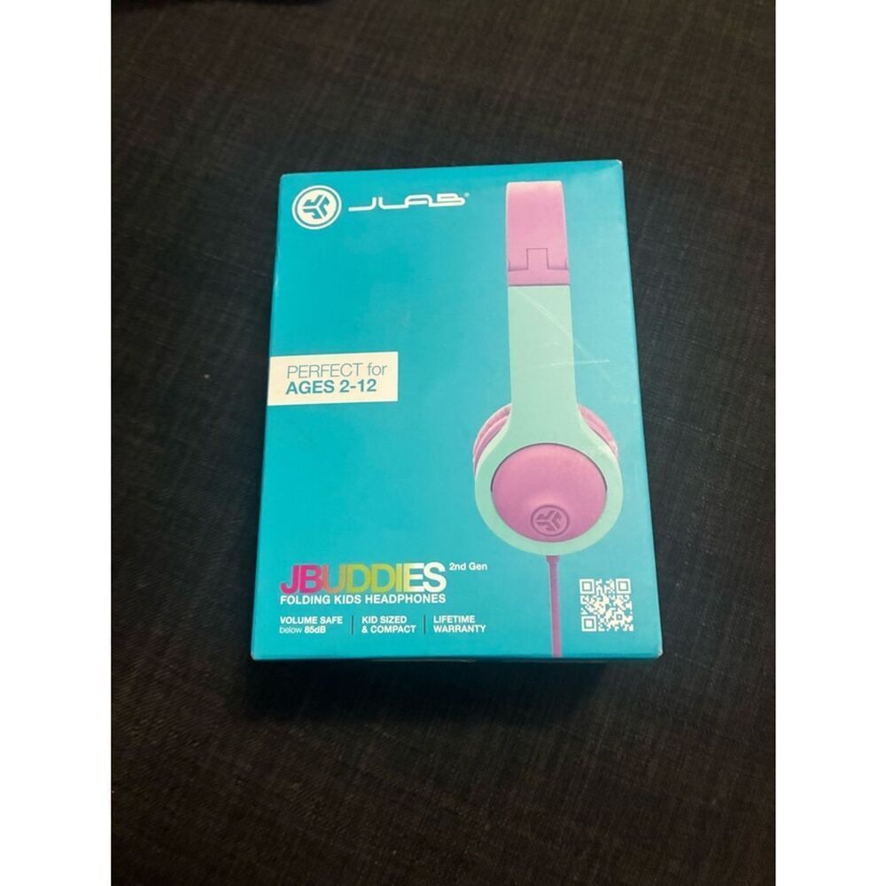 JLab JBuddies 2nd Gen Kids Headphones in Mint & Pink